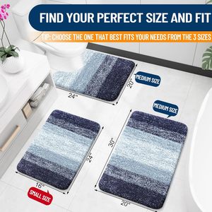 Hot Selling 17"x24" Microfiber Bath <b>Mat</b> Super Absorbent Non-Slip Floor Thick Plush Shaggy Tufted <b>Bathroom</b> Rug Washable Hotel - Product Image 2
