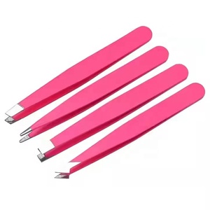 Professional False Eyelash Extension Tweezers Set Stainless Steel Smooth Slant Pointed Flat Precision Comfortable Handle Beauty - Product Image 1