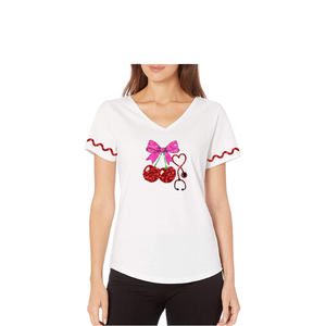 Yellow Oversized Women's <b>T</b>-<b>Shirt</b> With Pink Bow & Medical Supplies Patchwork Crew Neck Short Sleeve Loose Fit Spring Summer Style - Product Image 3