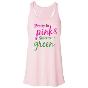 Pink Women's Racerback Tank <b>Top</b> with Pink and Green Graphic Text Print Sleeveless Casual Summer Fitness Vest Soft Lightweight - Product Image 1