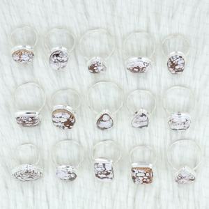 Anillos Artesanales de Plata de Ley 925 con Jaspe Caballo Salvaje Bismillah Gems, Joyería Cristiana Bohemia Vintage, Venta al Por Mayor - Product Image 4