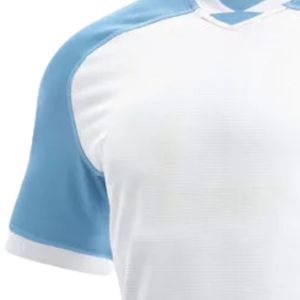 Camiseta de Rugby Raglán Blanca y Azul Claro de Manga Corta, Uniforme Deportivo, Ropa Atlética, Ropa de Entrenamiento, Ropa para Juegos al Aire Libre - Product Image 5