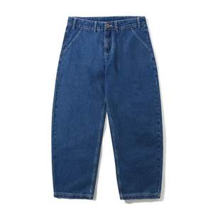 Pantalon en jean décontracté taille haute coupe ample pour homme et femme, style streetwear, design personnalisé - Product Image 1