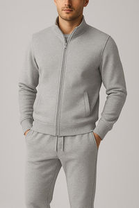 Chándal de hombre 2026 al por mayor, económico, 100% poliéster, casual, liso, nuevo, personalizado, lavado, de invierno, desgastado, de 2 piezas, con pantalón acampanado, de peso pesado - Product Image 2