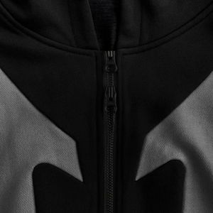 Sweat à capuche zippé Y2K avec logo brodé personnalisé |   Sweat à capuche zippé intégral streetwear noir et gris épais pour homme - Product Image 6