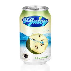 V-Juicy 330ml, Jugo de Frutas Tropicales en Lata de Aluminio, Sabores Cereza, Piña, Lichi, Guanábana y Fresa, Bebida OEM, Marca Privada - Product Image 5