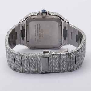 New Trendy Luxury Handmade Square Fashion Fully for VVS Leb Grown Quartz Movement Glass Dial Window Analog Hip Hop Style <b>Watches</b> - Product Image 2