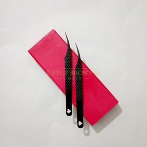 Pinzas para Pestañas Personalizadas Dolphin, Acero Inoxidable con Recubrimiento de Plasma Negro, Punta Lisa/de Fibra, 10 mm, 90 Grados, Herramientas de Precisión para Pestañas - Product Image 4