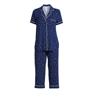 Ropa de dormir extragrande para mujer, orientada a la exportación, con diseño personalizado, estampado moderno y elegante, con cuello vuelto. - Product Image 4