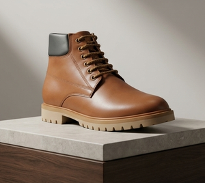<b>Men's</b> Brown for <b>Boots</b> Classic Lace Hidden <b>High</b> Heel Ankle Workwear Desert <b>Boot</b> Outdoor Party Shoes Casual Height Increasing - Product Image 1