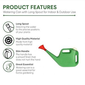 Arrosoir vert 5L, arrosoir de jardin avec pulvérisateur intégré, arrosoir en plastique avec poignée, pulvérisateur d'eau de jardin, multi-usages - Product Image 4