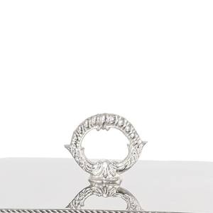 Plat de service de luxe carré en verre avec support et couvercle chromés argentés – Chauffe-plat élégant pour buffet de traiteur, idéal pour hôtels et mariages - Product Image 6