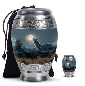 Urnas Conmemorativas Night Wolf para Cenizas Humanas, Urna Decorativa para Cenizas, Urna Funeraria para Adultos, Urna Conmemorativa Personalizada - Product Image 5