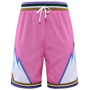 Shorts de basketball en maille polyester pour hommes, best-sellers, blanc et rose, séchage rapide, pour la gym, l'entraînement et les loisirs, fabricant OEM ODM - Product Image 4