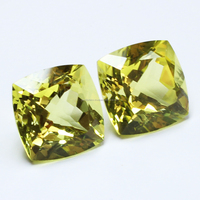 GEMFORTE INC Quartz Citron Jaune Calibré, Taille Coussin Facettée, Pierre Précieuse Libre, Grand Quartz Citron Jaune, Pierre Naturelle Faite à la Main