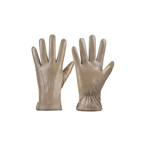 ABRA SPORTS Genuine Sheepskin Leather <b>Touchscreen</b> <b>Gloves</b> with Linen Lining Needle Detection-Striped Wrist-Length for Traveling - Product Image 6