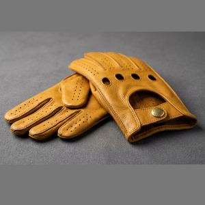 Gants et mitaines en cuir souple pour homme, style vintage, unisexe, coupe ajustée, à doigts entiers - Product Image 4