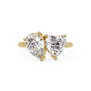 Anillos de Diamantes Cultivados en Laboratorio con Forma de Corazón Toi et Moi, Certificados por IGI, Anillos de Compromiso de Oro de 14K, Joyería Personalizada, Fabricante OEM ODM, Venta al Por Mayor - Product Image 5