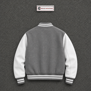 NEW QUALITY GRAY AND WHITE VARSITY <b>JACKET</b> <b>FOR</b> <b>MEN</b> PREMIUM LETTERMAN BOMBER <b>JACKET</b> CASUAL COLLEGE <b>BASEBALL</b> FLEECE OUTERWEAR FASHI - Product Image 6