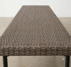 Modern Outdoor Synthetic Rattan Bench Minimalist Garden PE Wicker Coffee <b>Table</b> Durable Patio Leisure Weaved Long <b>Stool</b> Furniture - Product Image 3