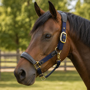 High Quality English Saddle Leather Horse Equestrian Soft Fleece Halter Adjustable Diamond Design PP Nylon Eco-friendly - Product Image 2
