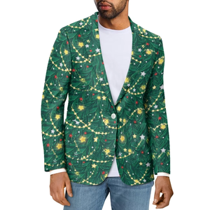Traje de Corduroy Casual para Hombre, Estampado Polinesio Hawaiano, Formal y de Negocios, Blazer Transpirable y Resistente al Viento - Product Image 2