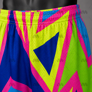 Pantalones Cortos Deportivos Casuales Geométricos, Transpirables, de Malla de Poliéster, para Entrenamiento Deportivo, Ropa Deportiva de Equipo - Product Image 2