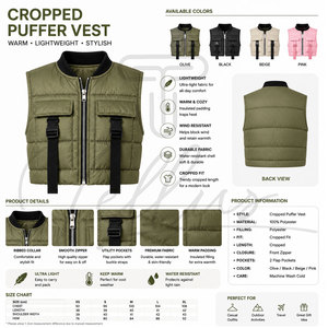Fabricante OEM, Chaleco Acolchado sin Mangas para Mujer 2026, Color y Talla Personalizados, Chaleco Acolchado para Mujer OEM - Product Image 6