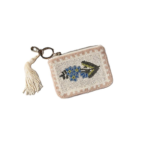 Pochette à monnaie perlée faite main MULTI CRAFT avec motif de dessin animé classique, broderie de perles de rocaille, fermeture éclair et impression typographique personnalisée - Product Image 3
