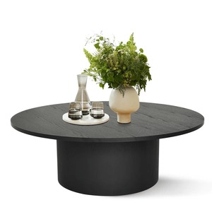 Modern <b>Round</b> Wooden Coffee <b>Table</b> With Iron Legs Handmade Minimalist Living Room Furniture - Product Image 4