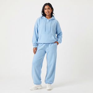 Survêtement décontracté pour femmes, coupe ample, avec capuche, 100% polyester polaire, longueur intégrale, style oversize - Product Image 1