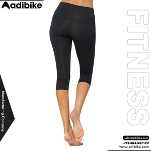 Leggings de yoga capri sans couture taille haute pour femme, effet ventre plat, légers, respirants, séchage rapide, Spandex/Polyester, toutes saisons - Product Image 2