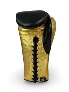 ถุงมือชกมวยประสิทธิภาพสูง No Boxing No Life Squad แบบผูกเชือก สีดำทอง หนังแท้ ปิดนิ้วเต็มรูปแบบ อุปกรณ์ฝึกซ้อม ถุงมือชกมวย - Product Image 5