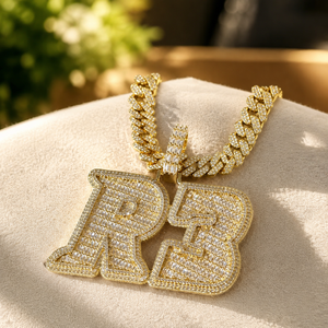 Custom 925 Sterling Silver Letter <b>Pendant</b> Iced Out Round Moissanite Hip Hop Charm for Men Party Jewelry - Product Image 6