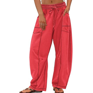 Women Oversized Cargo Sweatpants Wide Leg Joggers High Waist <b>Drawstring</b> Casual Streetwear Lounge Pants - Product Image 6