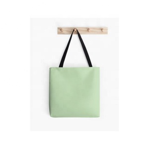 Top Fashion lumière Floral vert couleur Art résistant à l'eau épaule sac fourre-tout GOTS certifié coton lin impeccable sacs à provisions - Product Image 1