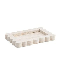 Bandeja contemporánea de piedra travertino beige para decoración del hogar, tocador de baño y organización de la cocina - Product Image 1