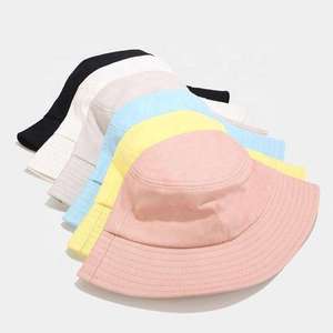 Wholesale Outdoor Sun Protection Wide <b>Flat</b> Brim Fisherman <b>Hat</b> Custom Logo Embroidery Cotton Bucket <b>Hat</b> - Product Image 5