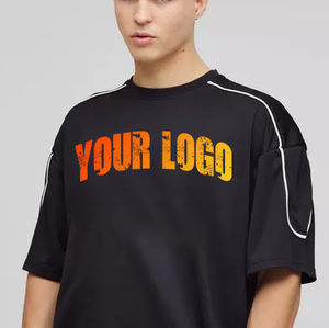 T-shirt vintage épais 100 % coton à épaules tombantes, coupe oversize, délavé à l'acide, noir, longueur longue, en maille légère de bambou, grandes tailles - Product Image 2