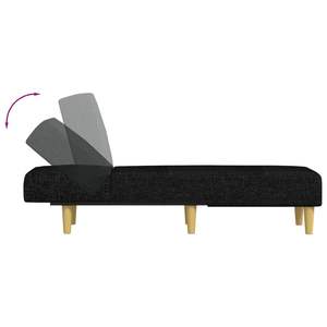 Chaise longue en polyester noir taille unique avec plateau en contreplaqué, élégante et confortable pour la détente - Product Image 6
