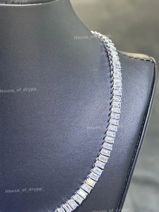 Collar de moissanita con baño de rodio para mujer, con engaste hecho a mano, estilo clásico para fiestas, en plata 925 - Product Image 2