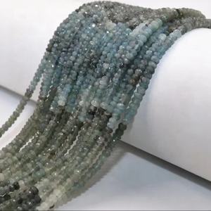 Musgo natural aguamarina facetada Rondelle forma cuentas musgo aguamarina para la fabricación de joyas - Product Image 1
