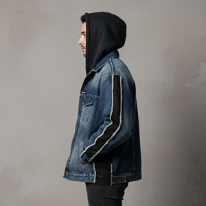 Top Trending Acid Wash Custom Design Denim <b>Jacket</b> for <b>Man</b> 100% Cotton Vintage Wash Wool-Lined Windproof <b>Men's</b> Denim <b>Jacket</b> - Product Image 5