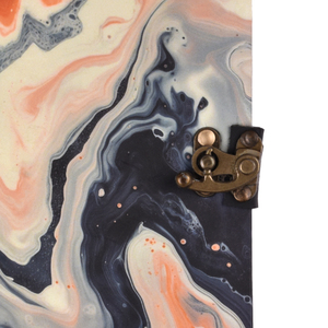 Modern Abstract Marble Handmade Journal | <b>A5</b> Artistic <b>Notebook</b> with Vintage Lock 100 Pages Handmade Paper Diary for Writing Gift - Product Image 2