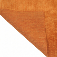 Tapis en laine DECORDEC orange brûlé, tissage linéaire épais tressé, antidérapant, écologique, design moderne pour salon, salle de bain, hôtel