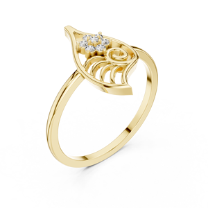 Anillo de oro amarillo macizo de 14k para mujer, minimalista, con piedras cultivadas en laboratorio de corte brillante redondo, para uso diario, banda apilable - Product Image 4