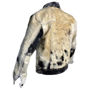 Veste d'hiver en cuir véritable pour homme, col montant, en cuir de vachette de haute qualité, respirante, coupe-vent, élégante, style western. - Product Image 6