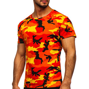 Camiseta de manga corta con estampado de camuflaje, de secado rápido, cuello redondo, para hombre, para gimnasio, camping y actividades al aire libre, peso 120 gramos. - Product Image 3