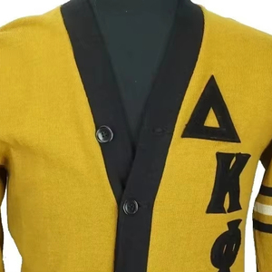 เสื้อคาร์ดิแกนคอวีแบบสั่งทำพิเศษสำหรับชมรมนักศึกษาปี 1908 เสื้อสเวตเตอร์ผู้หญิงสีชมพูเขียว ลายโลโก้ด้านหน้าแบบเชนิลล์ สไตล์กรีก สำหรับฤดูใบไม้ผลิ - Product Image 2