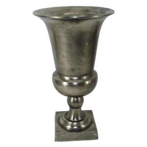 Urna de Jardín de Hormigón Antigua con Borde Esmaltado en Rojo y Diseño Acanalado para Macetas de Exterior, Estilo Vintage - Product Image 4